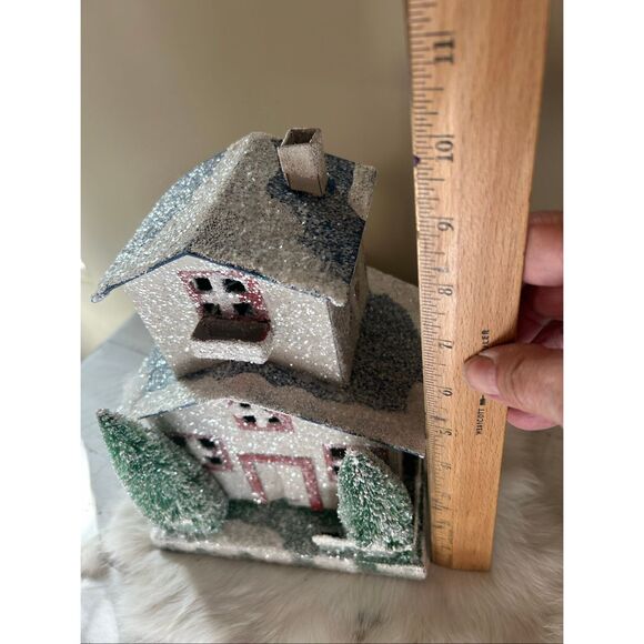 Vintage Christmas House 9.5” Tall - Picture 5 of 7